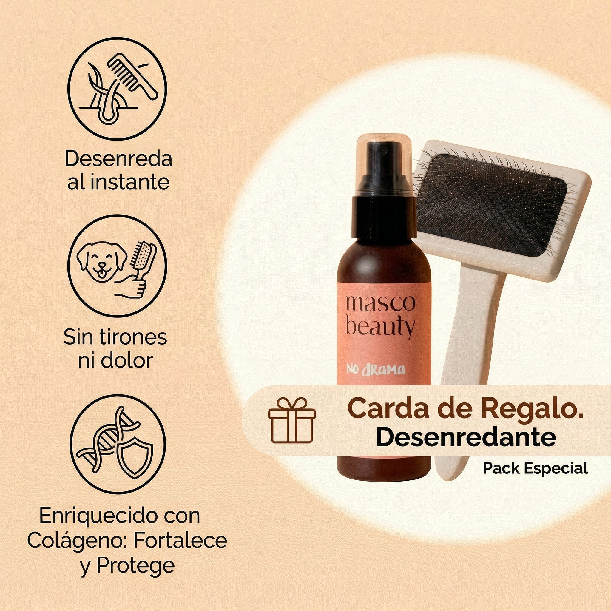 Spray Desenredante para perros &middot; Antitirones &middot; Sin aclarado &middot; Elimina nudos y enredos &middot; Pelo largo y rizado &middot; Hecho en Espa&ntilde;a &middot; Carda de regalo, , large Imagen numero 2