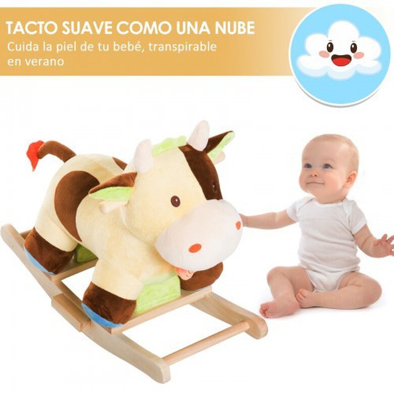 Balancín Peluche vaca Homcom para niños + 3 años, , large image number null