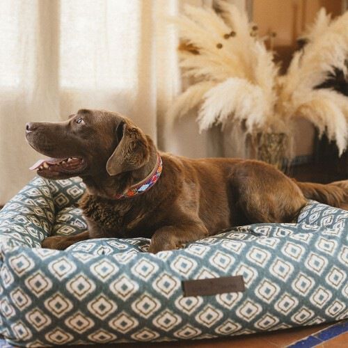 Cama impermeable Ikat para perros color Verde, , large Imagen numero 4