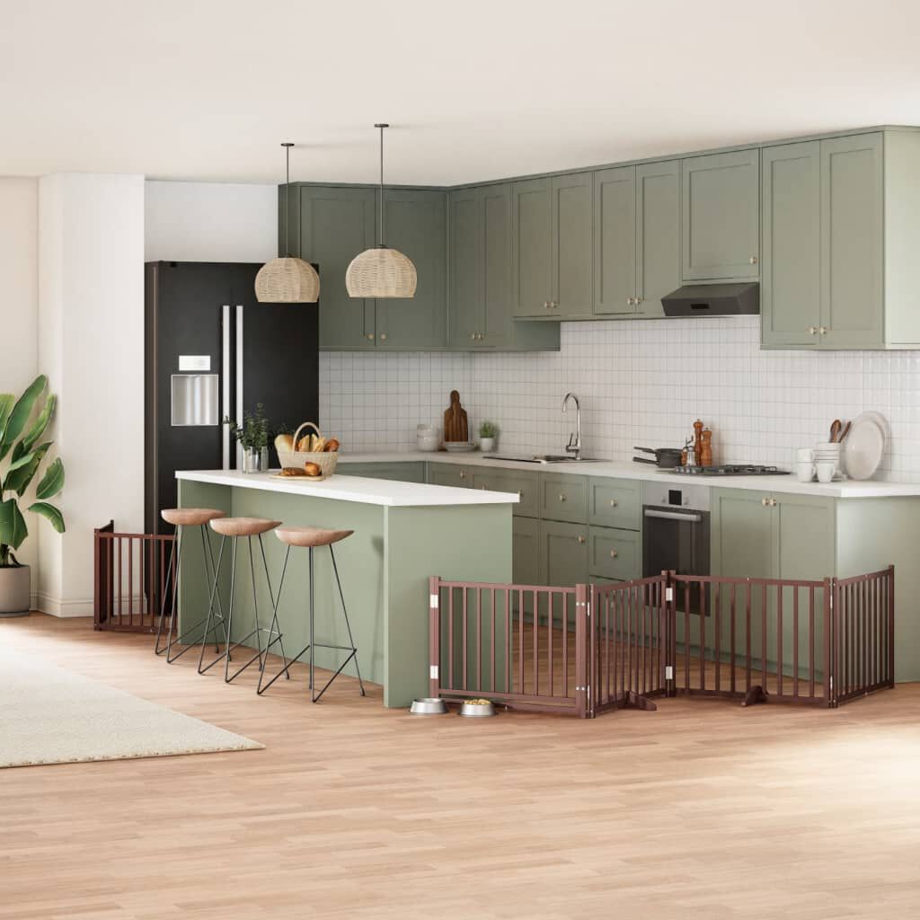 vidaXL Puerta para Perros Plegable Paneles Puerta de Seguridad Madera de &Aacute;lamo, , large Imagen numero 7