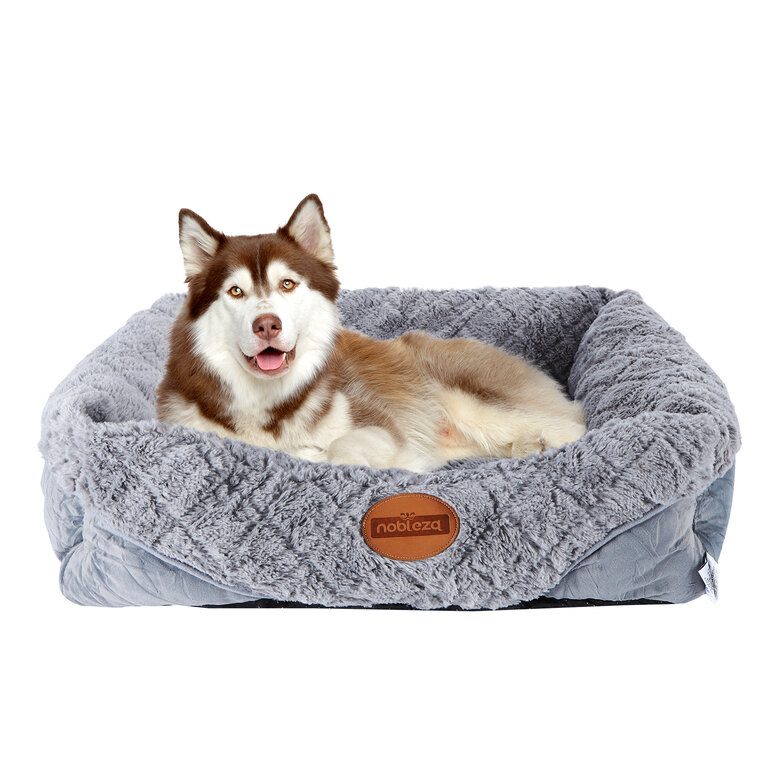 Nobleza Cama Perros Medianos, Cama para Perro Lavable con Fondo Antideslizante, Cama para Mascotas de Felpa Suave y Mullida, M, 70x60x20cm
