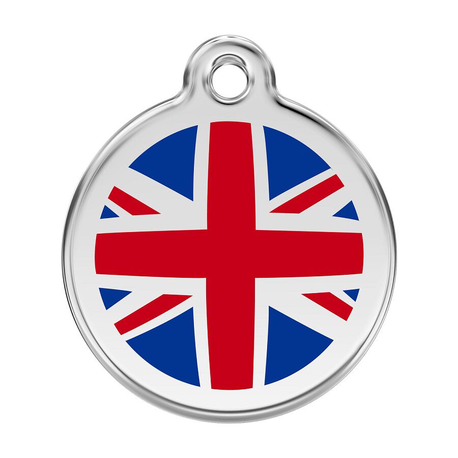 Placa identificativa Acero Inoxidable Esmalte Bandera UK Azul para perros, , large Imagen numero 1