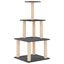 vidaXL Rascador para gatos con postes de sisal gris oscuro 111 cm, , large indicador imagen numero 3