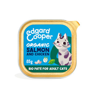 Edgard & Cooper Adult Salmón y Pollo Ecológicos en Paté tarrina para gatos