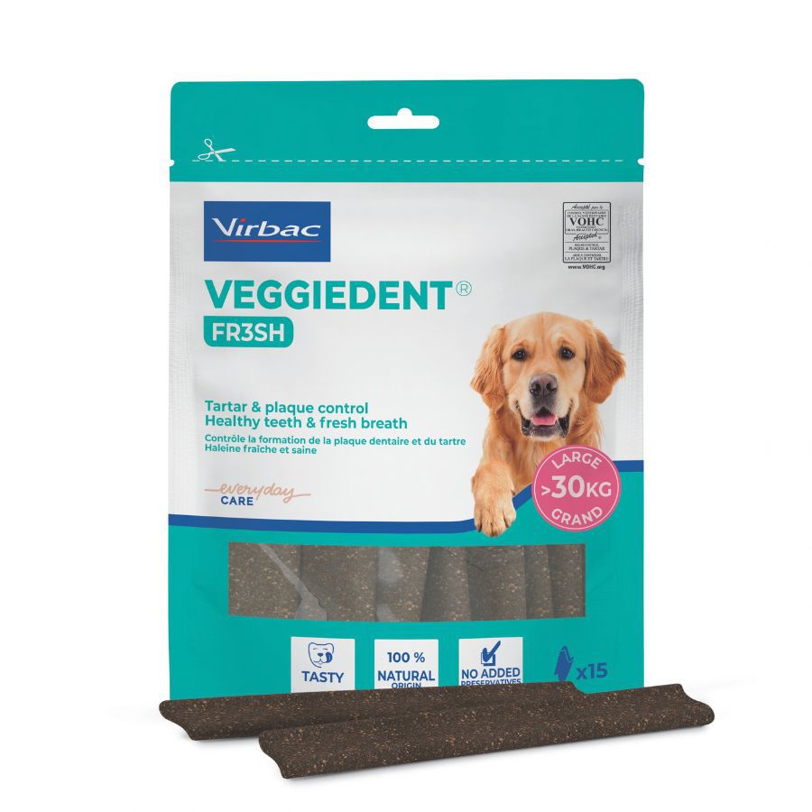 15 barritas Virbac Snacks Dentales Veggiedent Fresh para perros de raza grande, , large Imagen numero 1