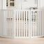 vidaXL Puerta para perros plegable 3 paneles madera álamo blanca 150cm, , large indicador imagen numero 2