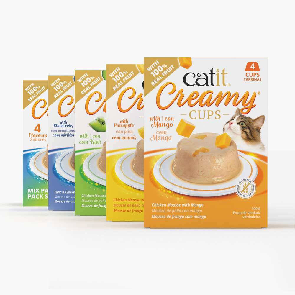 Catit Creamy Cups, At&uacute;n, Pollo y Ar&aacute;ndano, 4x25g, , large Imagen numero 2
