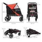 PawHut Cochecito para Perros Plegable Carrito para Mascotas con Ventanas de Malla Correas de Seguridad Bolsillos de Almacenamiento Carga 40 kg 112x65x100 cm Rojo, , large image number null