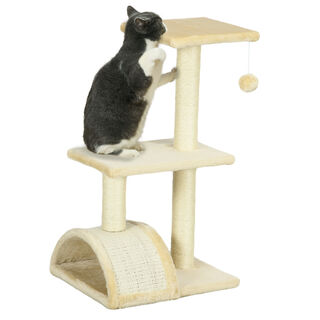 PawHut Árbol Rascador mediano color crema para Gatos