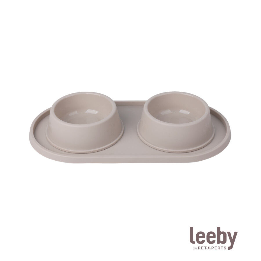 Leeby Comedero Doble de Pl&aacute;stico para perros y gatos, , large Imagen numero 2