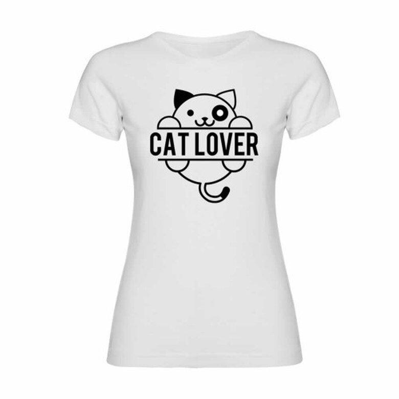 Camiseta mujer "Cat lover" color Blanco, , large image number null