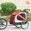 PawHut Remolque de Bicicleta Perros 2 en 1 Carrito Transporte para Mascotas con Puertas Enrollables Ventanas Cinturón de Seguridad Bandera y 6 Reflectores 140x72,5x108 cm Rojo, , large indicador imagen numero 2