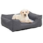 Vidaxl sofá acolchado rectangular con cojín gris para perros, , large image number null