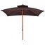 Outsunny Sombrilla de Jardín 3x3x3 m Parasol de Jardín de Bambú con Doble Techo Sistema de Polea Impermeable para Terraza Balcón Exterior Marrón, , large indicador imagen numero 1