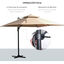 Outsunny Sombrilla de Jard&iacute;n 300x300 cm Parasol de Aluminio con Manivela Poste Giratorio 360&deg; Doble Techo Inclinable en 6 Posiciones y Base Cruzada Incluida Caqui, , large indicador imagen numero 4