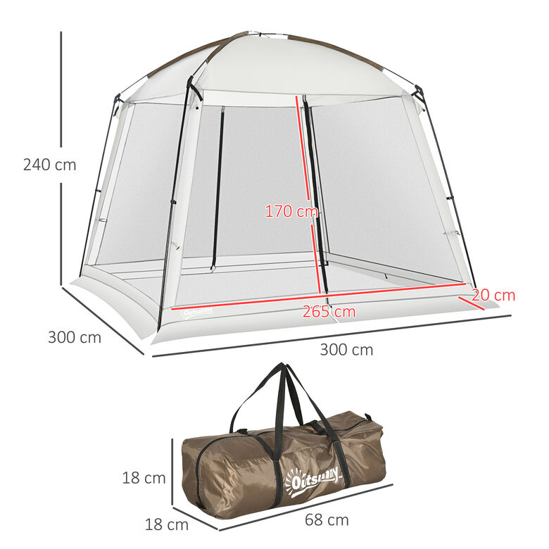 Outsunny Carpa con Mosquiteras Blanco para jardin thumbnail