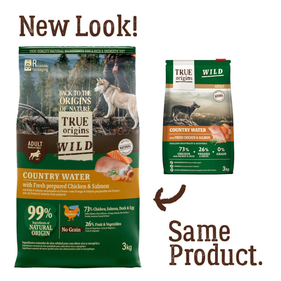 12 kg True Origins Wild Adult Country Water Pollo y Salm&oacute;n pienso para perros, , large Imagen numero 2