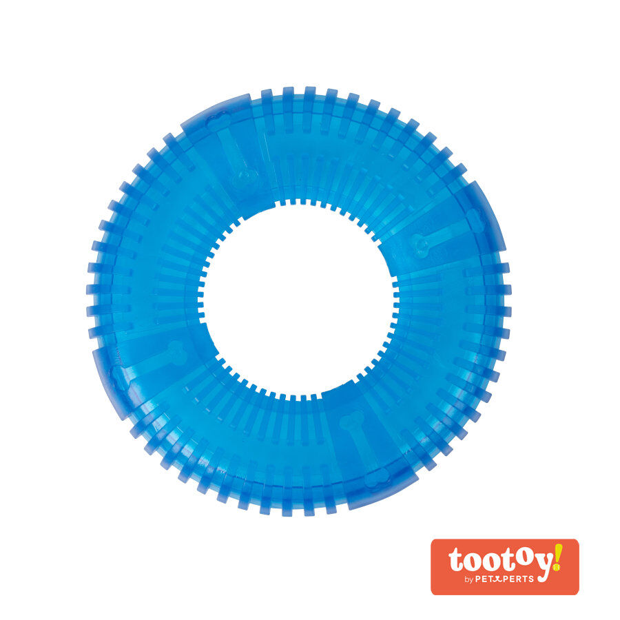 Tootoy! Donut disc Blue Frisbee Resistente Azul para perros thumbnail