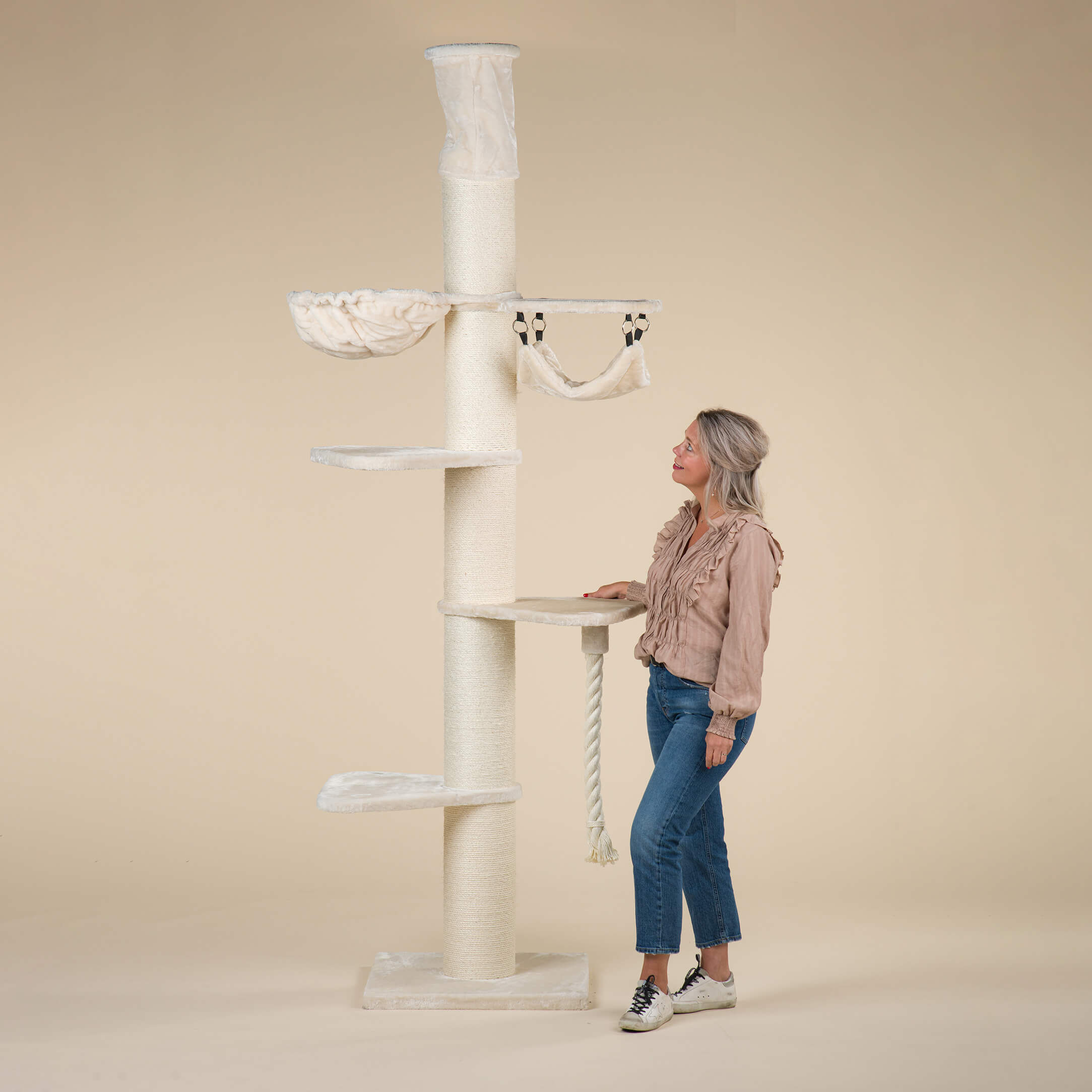 Rascador Maine Coon Tower Crown para gatos color Crema, , large Imagen numero 5