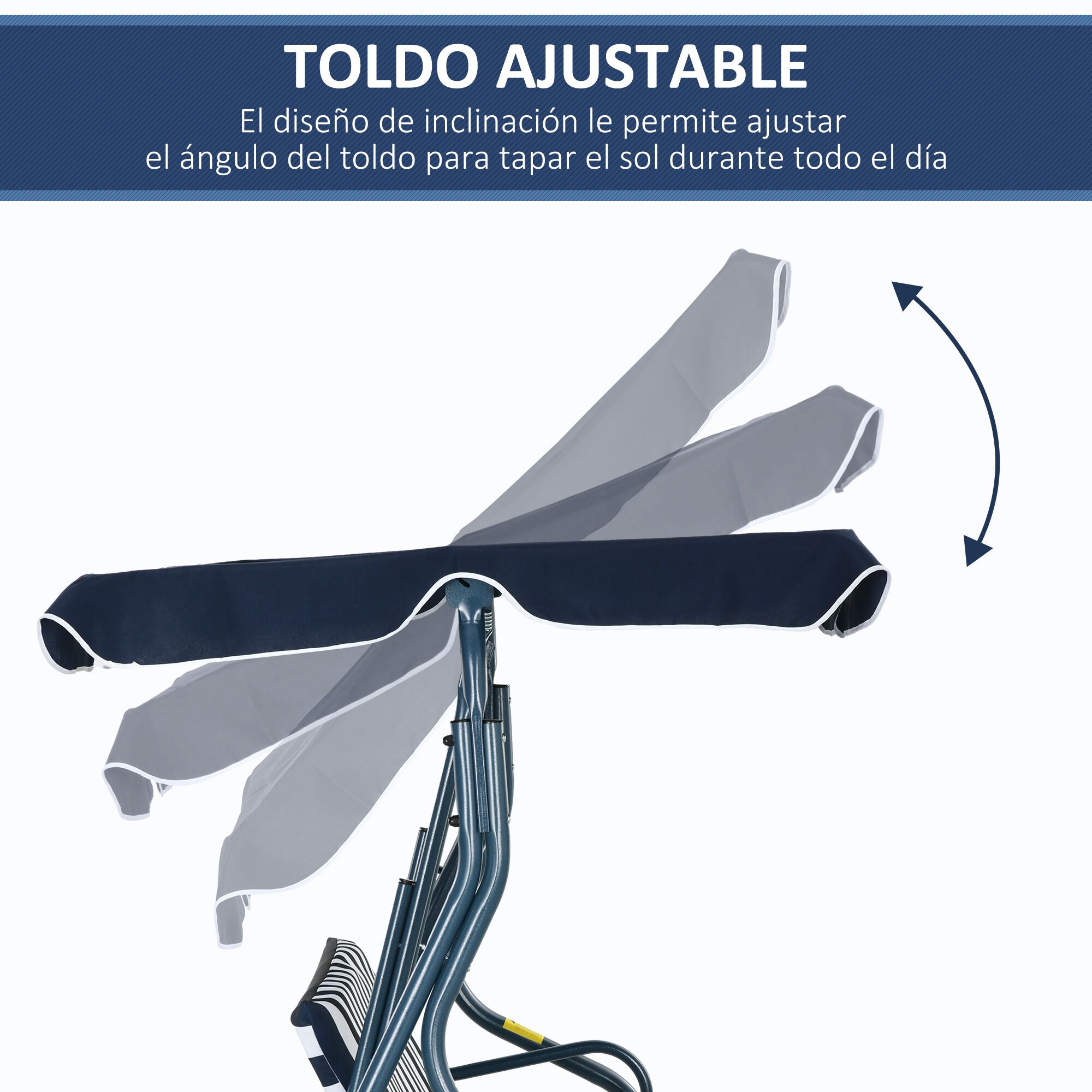 Outsunny Columpio de Jard&iacute;n Azul, , large Imagen numero 4