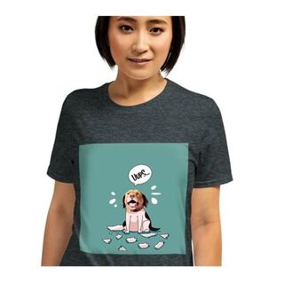Mascochula camiseta mujer melasuda personalizada con tu mascota gris oscuro