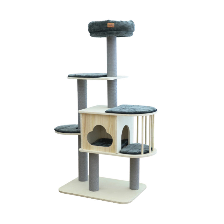 Leeby Cloud Collection torre rascador multiplataforma con cama nido para gatos thumbnail