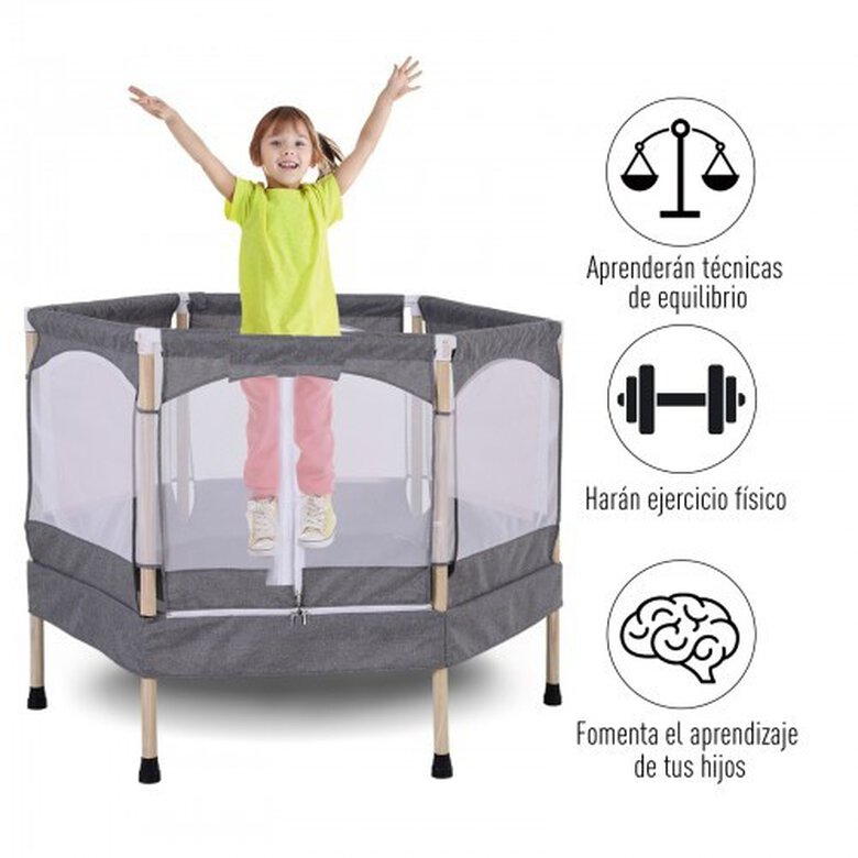 Trampolín infantil Homcom para mascotas y niños color Gris, , large image number null