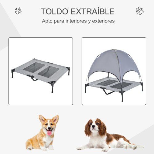 PawHut cama elevada con toldo para perros thumbnail