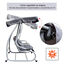 Outsunny Columpio Balancín Jardín 3 Plazas Convertible en Cama Techo Parasol Regulable Bandeja para Bebida Terrza Balcón Exterior Carga máx. 340kg Acero 200x120x164cm Gris, , large indicador imagen numero 5