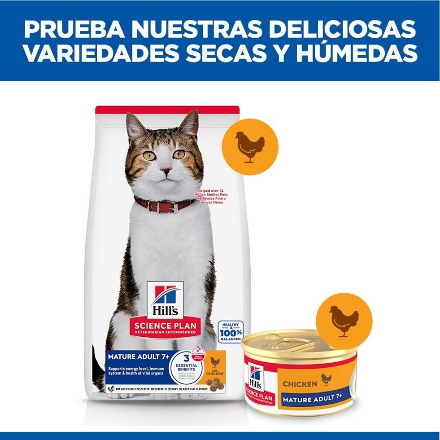 85 g Hill's Science Plan Mature Mousse de Pollo lata para gatos, , large Imagen numero 6