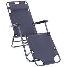 Outsunny Tumbona Gris para Exterior