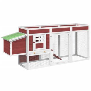 VidaXL Gallinero Blanco y Marrón para Gallinas