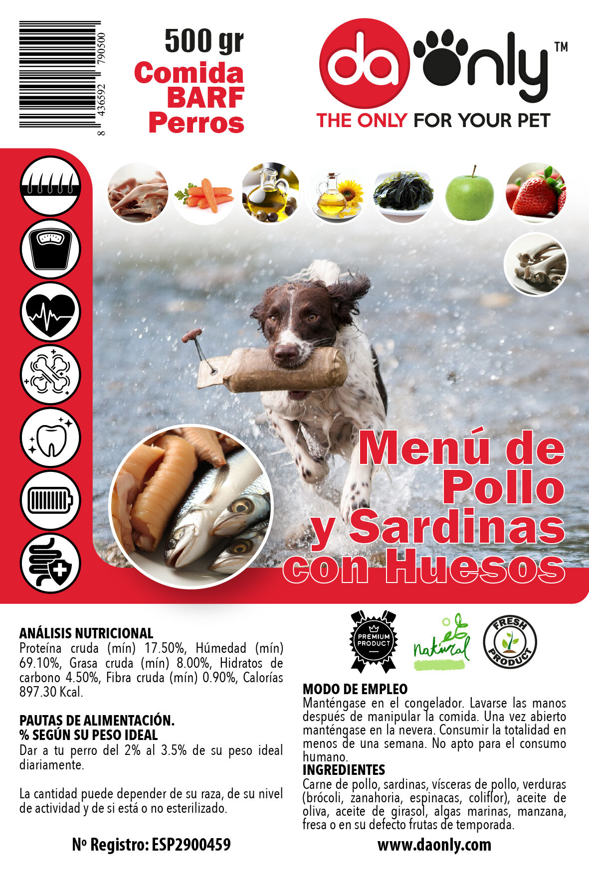 Men&uacute; Pollo y Sardinas con huesos para perros y gatos Pack 10 unidades, , large Imagen numero 5