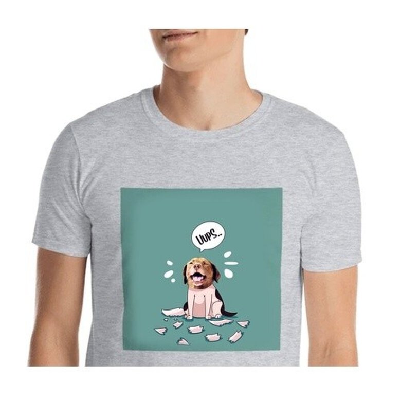 Mascochula camiseta hombre melasuda personalizada con tu mascota gris, , large image number null