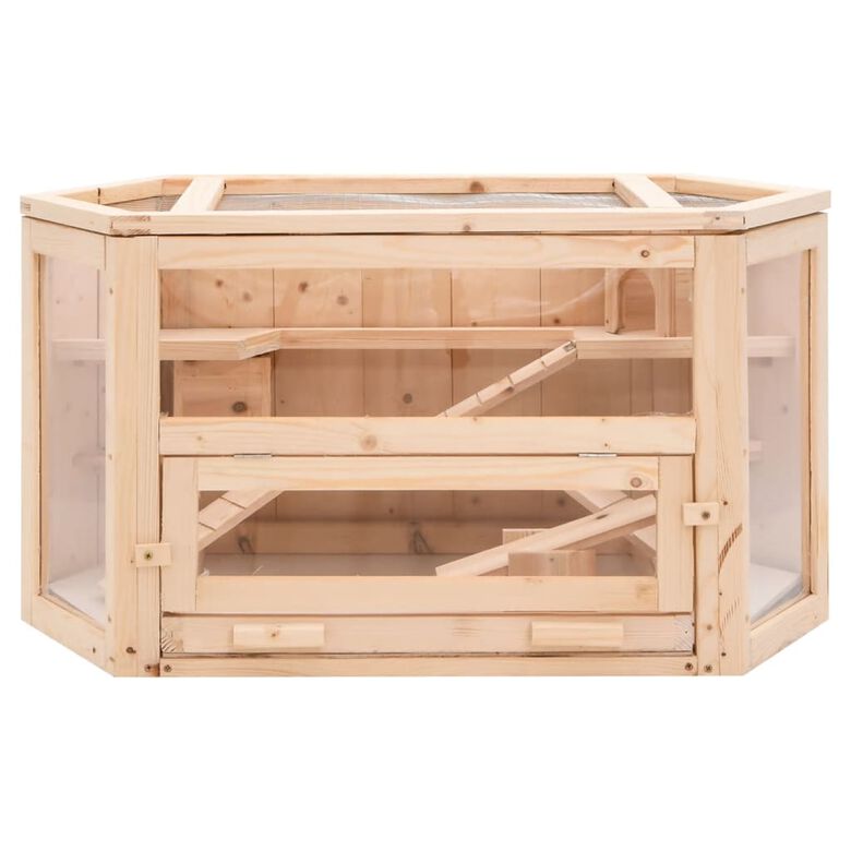 VidaXL Jaula de madera maciza con escaleras para hámsteres thumbnail