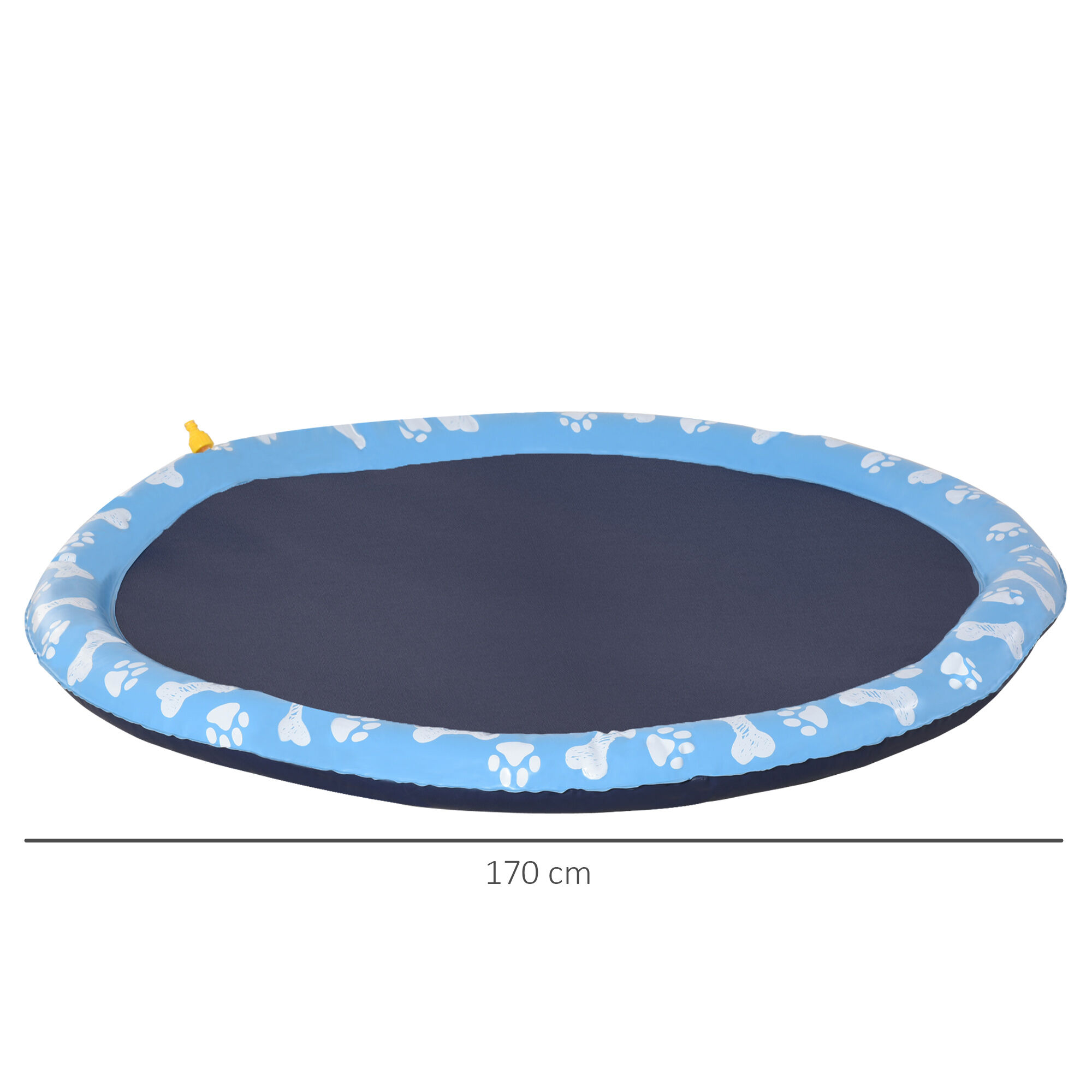 PawHut Splash Pad 170 cm Aspersor de Juegos de Agua con Rociador Tapete de Salpicaduras Piscina de Verano Port&aacute;til para Mascotas Perros Azul, , large Imagen numero 3