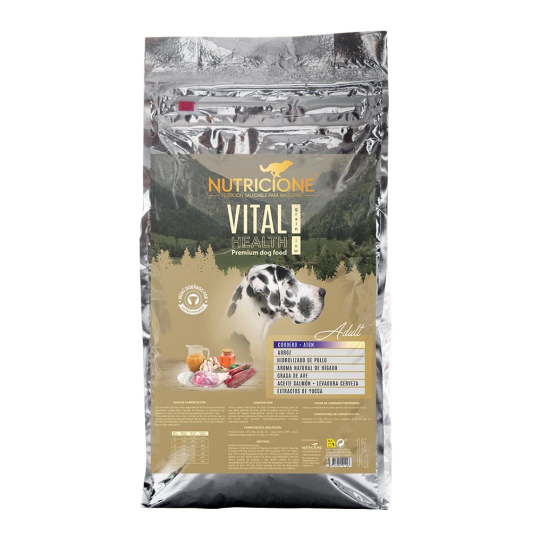 Pienso premium bajo en cereal para perro adulto 15Kg, cordero, pollo y at&uacute;n., , large Imagen numero 1