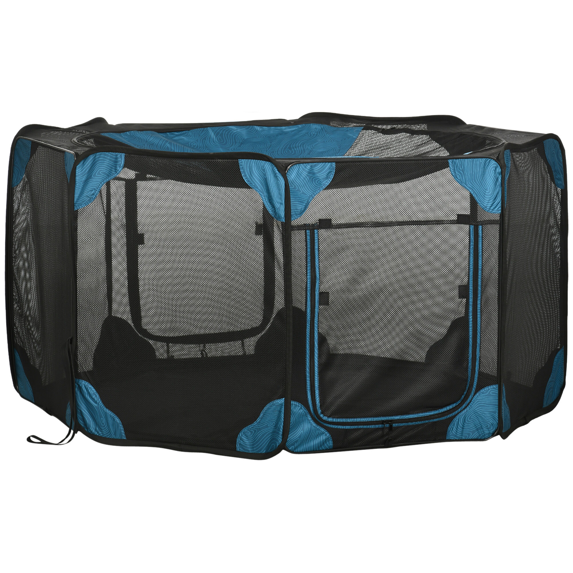PawHut Parque Plegable para Perros y Gatos de 8 Paneles Parque de Juego para Mascotas con Bolsa de Transporte Recinto Port&aacute;til para Conejos Conejillos de Indias &Oslash;154x76 cm Azul, , large Imagen numero 1