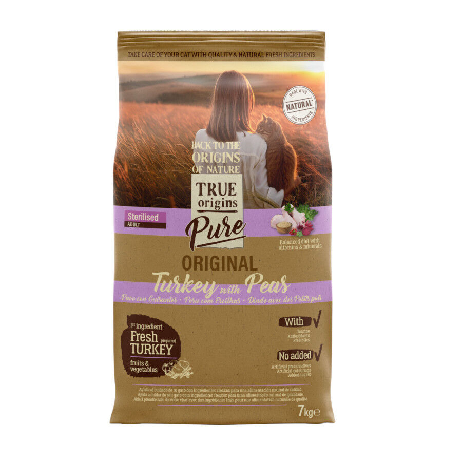 True Origins Pure Adult Sterilised Pavo pienso para gatos