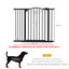 PawHut Barrera de Seguridad para Perros Extensible 74-94 cm para Puertas y Escaleras Puerta de Seguridad para Mascotas con Montaje a Presión y Doble Bloqueo Negro, , large indicador imagen numero 8