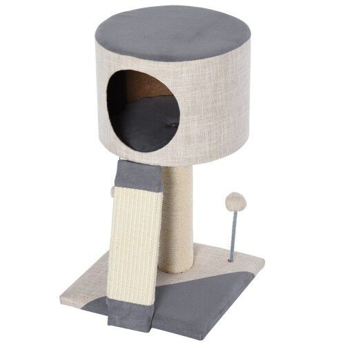Rascador en torre con bola PawHut para gatos color Gris, , large Imagen numero 4