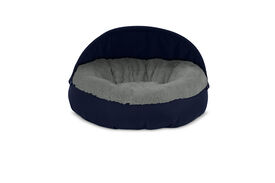 Gauty Cama Redonda Tela Impermeable y pelo - Azul y gris para Perros y Gatos  