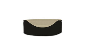 Gauty Cama Redonda Tela Impermeable negro y beige para Perros y Gatos 