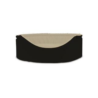 Gauty Cama Redonda Tela Impermeable negro y beige para Perros y Gatos 