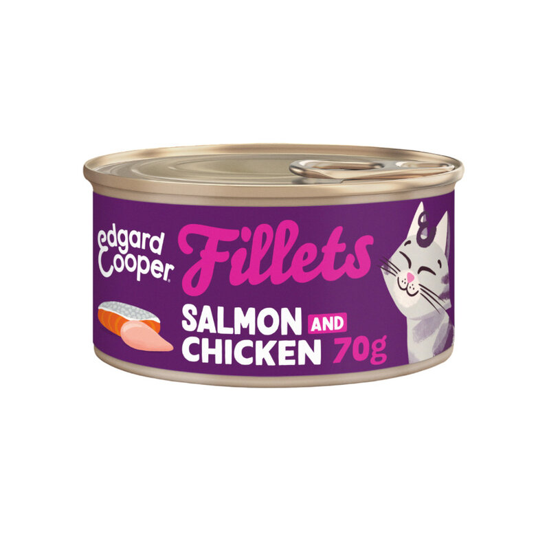 70 g Edgard & Cooper Filetes de Salmón y Pollo Lata para gatos