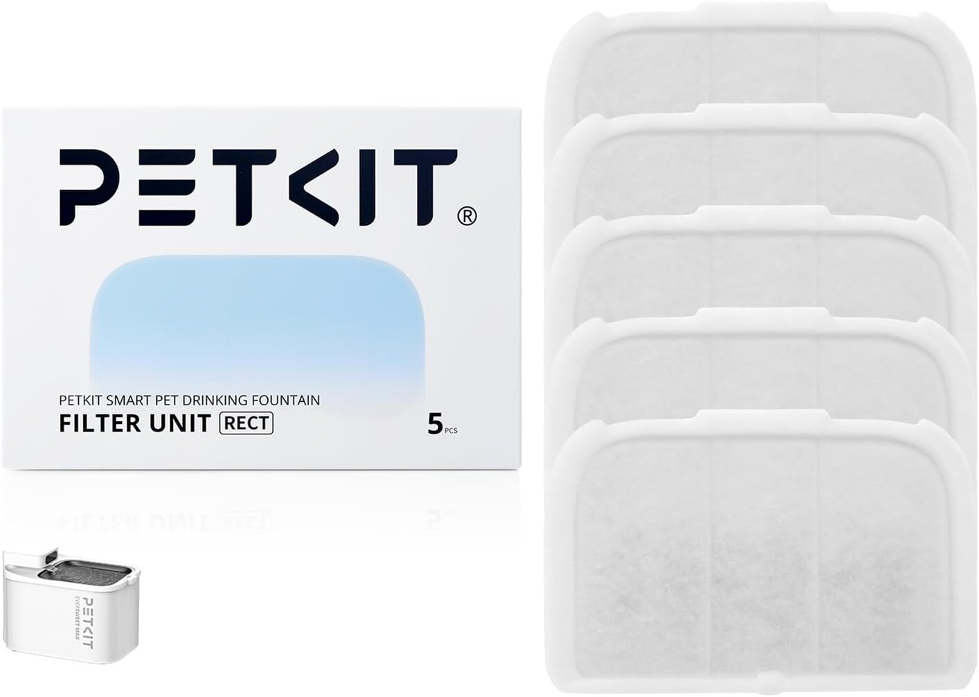 PETKIT Filtro para fuente de agua de gato,5 unidades, compatible con la fuente sin cable EVERSWEET MAX para gatos, carb&oacute;n activado, filtraci&oacute;n de alta eficiencia, , large Imagen numero 1