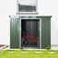 Outsunny Cobertizo de Jardín 280x130x172 cm Base de 3,2 m² Caseta de Exterior Metálica para Almacenamiento de Herramientas con 2 Puertas Correderas y 2 Orificios de Ventilación Verde, , large indicador imagen numero 2