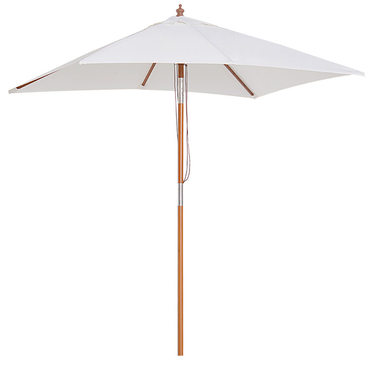 Outsunny Sombrilla de Jardín 200x150x235 cm Rectangular Inclinable con Anti-UV Impermeable y Poste de Madera Crema thumbnail