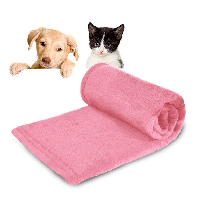 HOME MERCURY - Manta para Perros, Gatos y Mascotas de Terciopelo Suave y Resistente 75x100cm. (1, Rosa, 75x100cm)