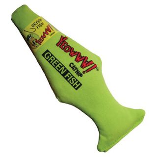 Peluche para gatos con forma de pez y hierba gatera color Verde